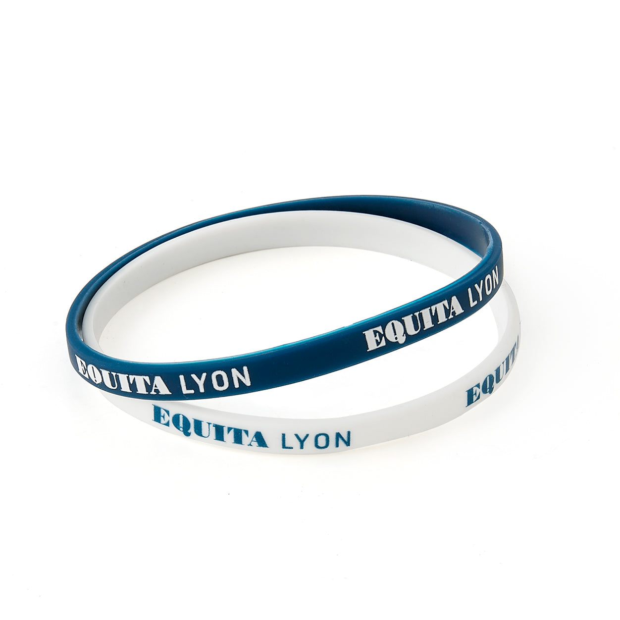 bracelets silicone equita bleu et blanc