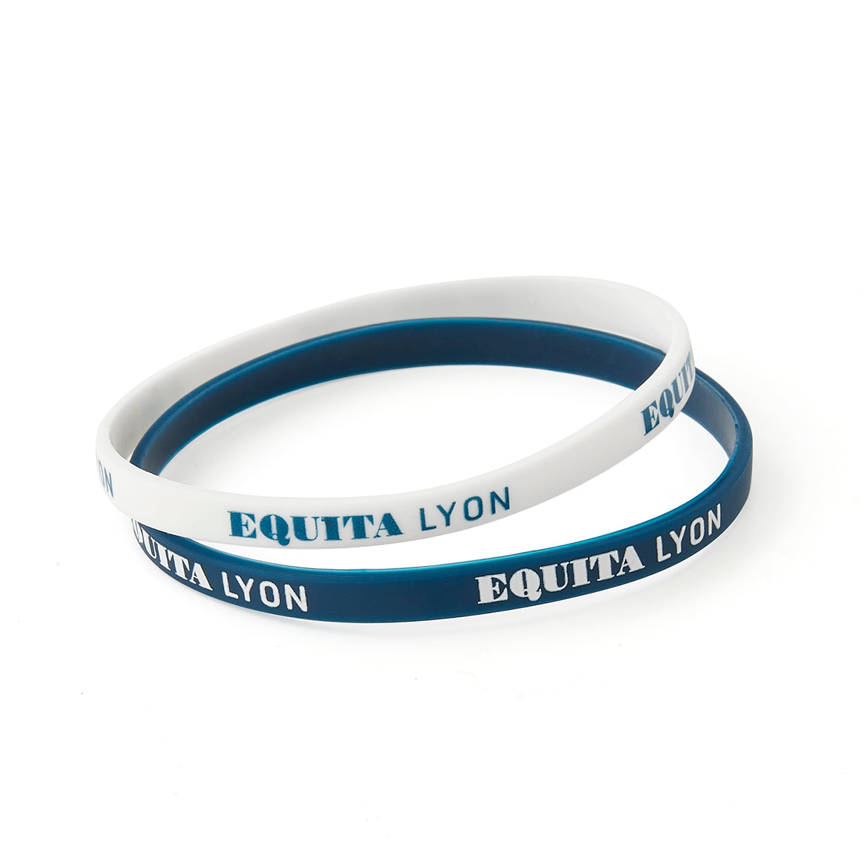 bracelets silicone equita bleu et blanc